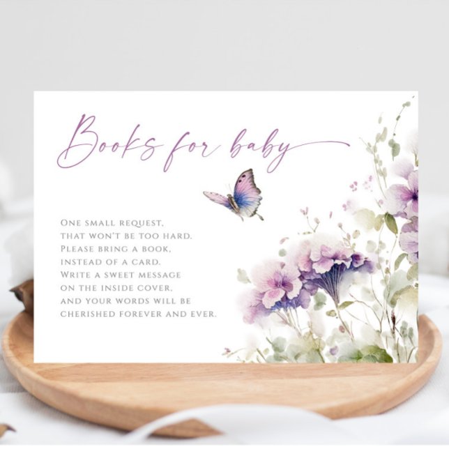 Bokar för Baby lila lilac butterfly baby-dusch Tilläggskort (Skapare uppladdad)