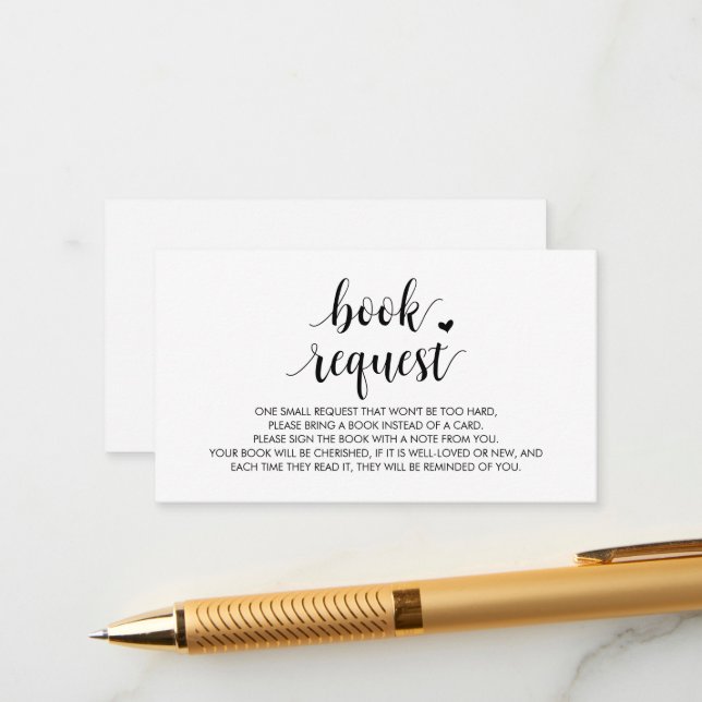 Bokar för baby, Modern Cute Black Script Enclo Tilläggskort (Fram/Back In Situ)