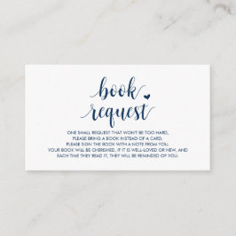 Bokar för baby, Modern Cute Navy Blue Script Tilläggskort