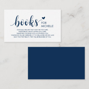 Bokar för baby, Modern Cute Navy Blue Script Tilläggskort