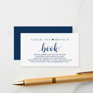 Bokar för baby, Modern Cute Navy Blue Script Tilläggskort