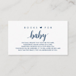 Bokar för baby, Modern Cute Navy Blue Script Tilläggskort