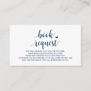 Bokar för baby, Modern Cute Navy Blue-skript Tilläggskort