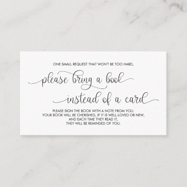 Bokar för baby, Modern Hand Lettered Black Tilläggskort (Framsida)