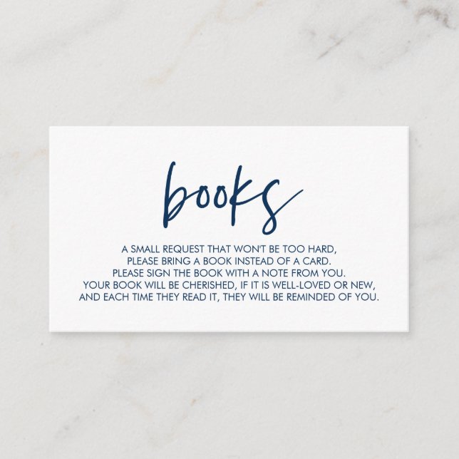 Bokar för baby, Modern Minimal marinblått Tilläggskort (Framsida)