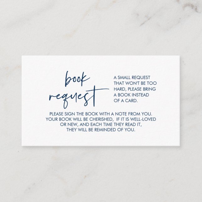 Bokar för baby, Modern Minimal marinblått Tilläggskort (Framsida)