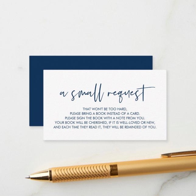 Bokar för baby, Modern Minimal marinblått Tilläggskort (Fram/Back In Situ)