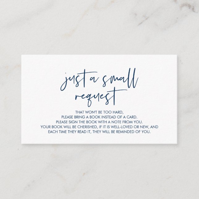 Bokar för baby, Modern minimalistisk marinblått Tilläggskort (Framsida)