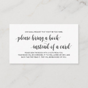 Bokar för baby, Modern Rustic Black Script Tilläggskort