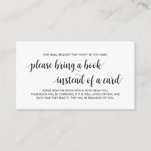 Bokar för baby, Modern Rustic Black Script Tilläggskort (Framsida)