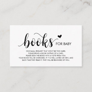 Bokar för baby, Modern Rustic Black Script Tilläggskort