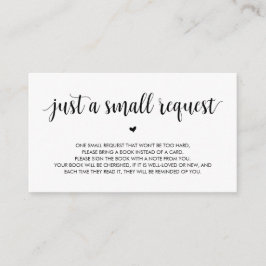 Bokar för baby, Modern Rustic Black Script Tilläggskort