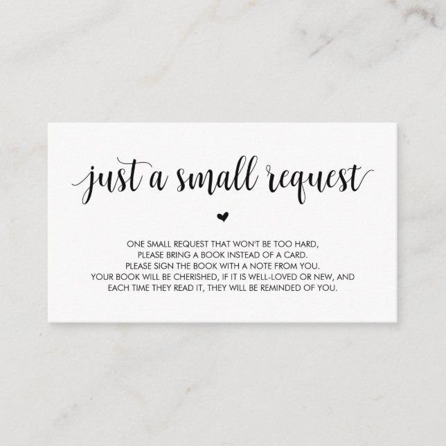 Bokar för baby, Modern Rustic Black Script Tilläggskort (Framsida)