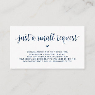 Bokar för baby, Modern Rustic Navy Blue Script Tilläggskort