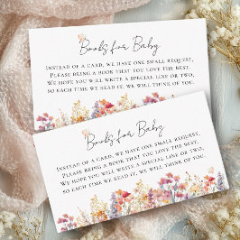 Bokar för Baby! Modern, Wildblomme Baby Shower Tilläggskort