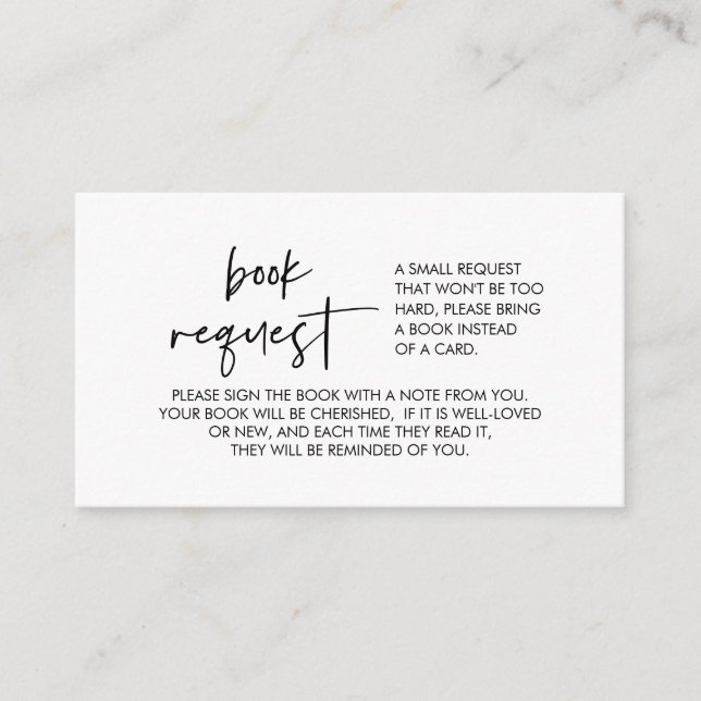 Bokar för baby, modernt minimitypsnitt tilläggskort (Framsida)