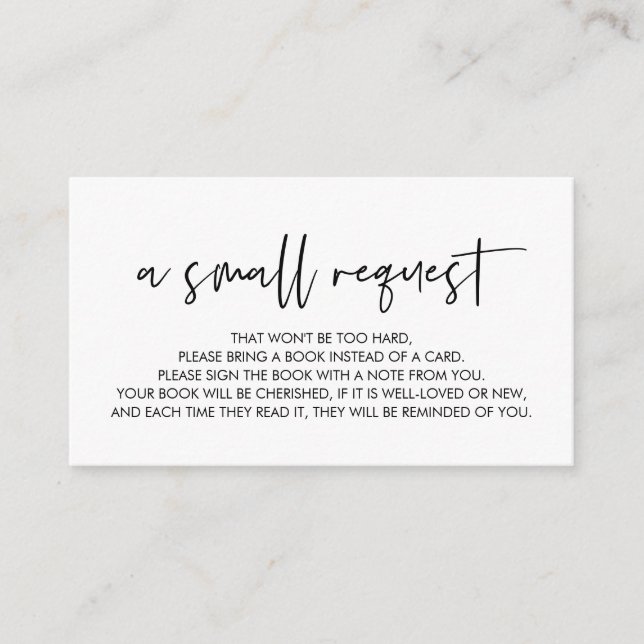 Bokar för baby, modernt minimitypsnitt tilläggskort (Framsida)