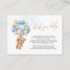 Bokar för Baby Nalle Blue Ballons-hölje Tilläggskort