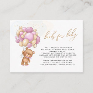 Bokar för Baby Nalle Rosa Ballons-hölje Tilläggskort