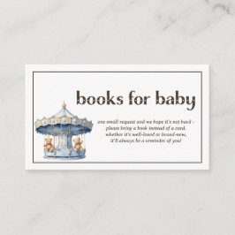 Bokar for Baby Nalle Twin Boys Baby Shower Tilläggskort