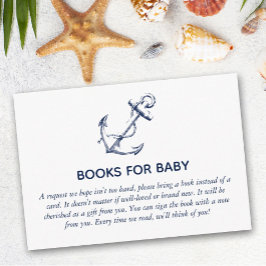 Bokar för Baby Nautical Anchor Baby Shower White Tilläggskort