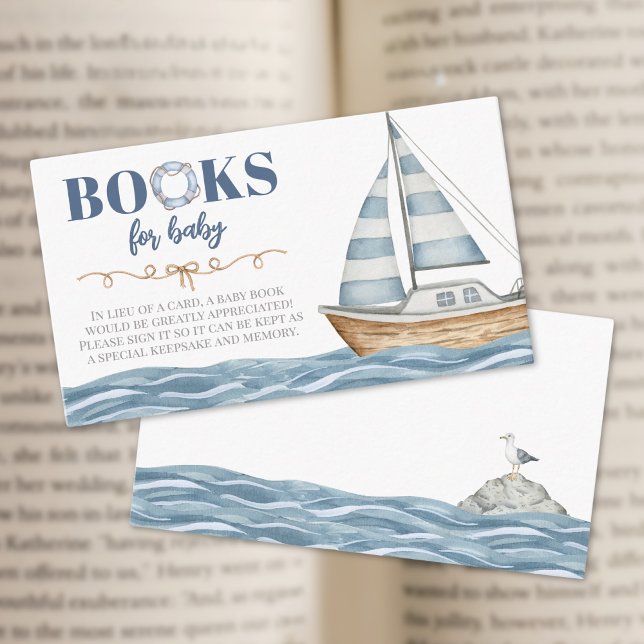 Bokar för Baby Nautical Baby Shower Tilläggskort (Books For Baby Nautical Baby Shower Enclosure Card )