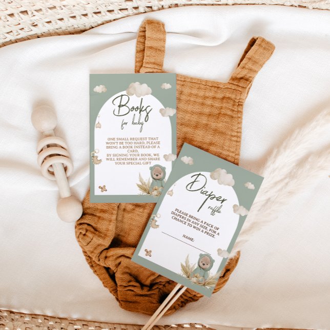 Bokar för Baby Nursery Boho Bear Baby Shower Tilläggskort (Skapare uppladdad)