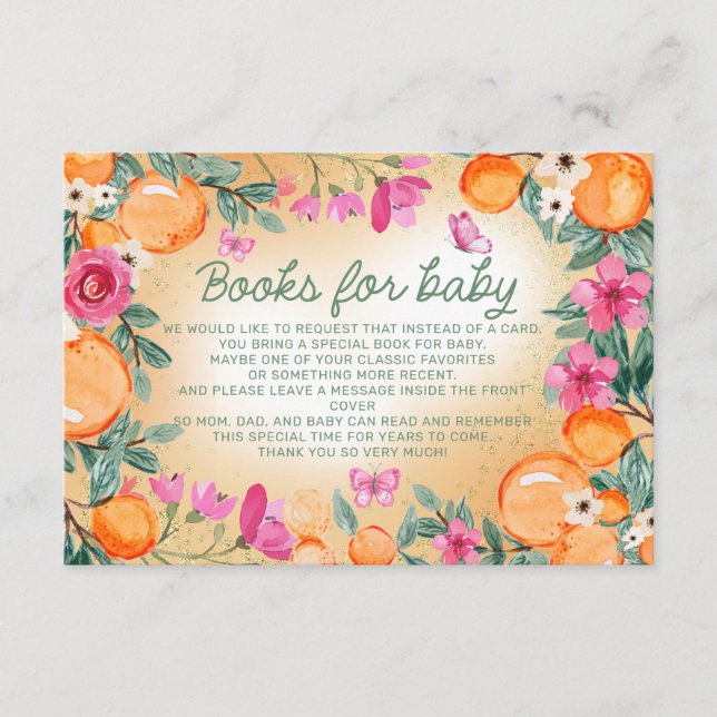 Bokar för Baby Oranges Rosa Flowers Little Cutie Tilläggskort (Framsida)
