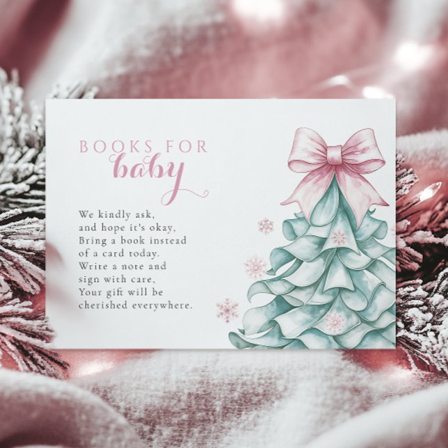Bokar för Baby på julvinterflickan Baby Shower Tilläggskort (Skapare uppladdad)