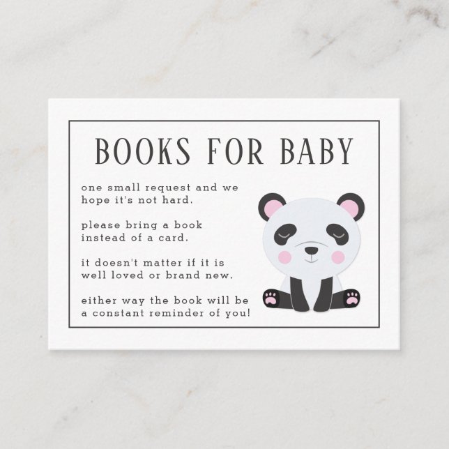 Bokar för Baby Panda Baby Shower Tilläggskort (Framsida)