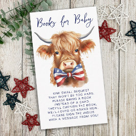 Bokar för Baby Patriotic Highland Cow Farm Animal Tilläggskort
