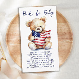 Bokar för Baby Patriotic Nalle Baby Shower Tilläggskort
