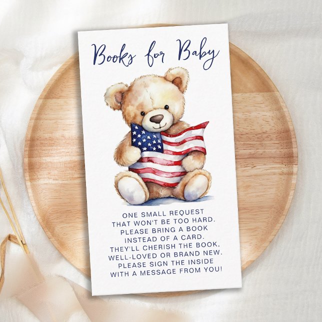 Bokar för Baby Patriotic Nalle Baby Shower Tilläggskort (Skapare uppladdad)