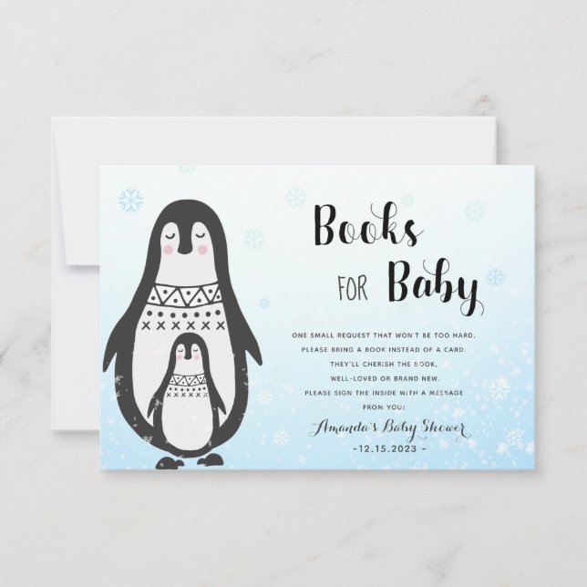 Bokar för Baby Penguins | Vinterbabyvykort Tack Kort (Framsida)