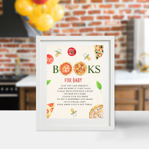 Bokar för Baby Pizza & Nappar Baby Shower Poster