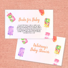 Bokar för Baby popsicle Watercolor Baby Shower Tilläggskort