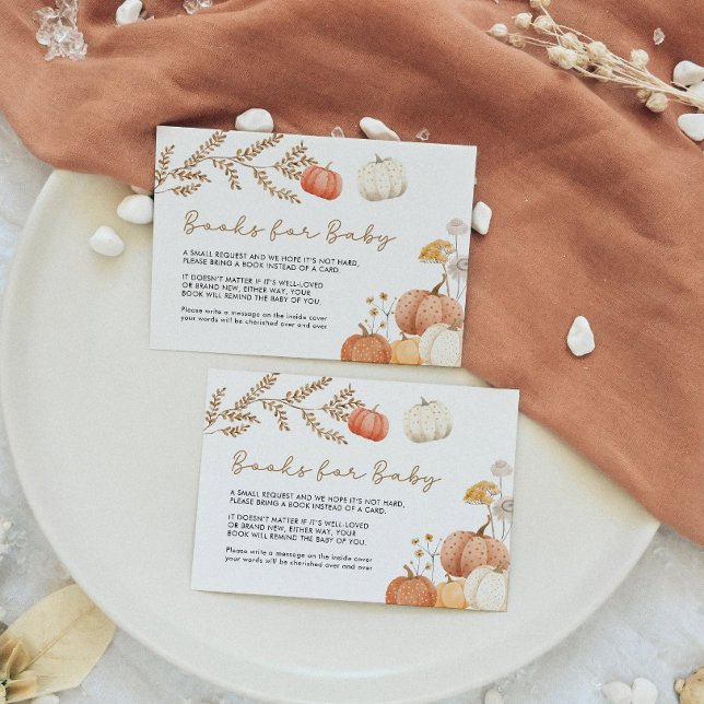 Bokar för Baby Pumpkin Fall Baby Shower Tilläggskort (Skapare uppladdad)