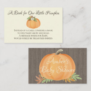 Bokar för Baby Pumpkin Fall Baby Shower Visitkort