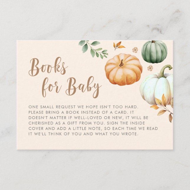 Bokar för Baby | Pumpkin Fall Foliage Baby Shower Tilläggskort (Framsida)
