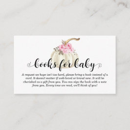 Bokar för Baby Pumpkin Rosa Blommigt Baby Shower Tilläggskort