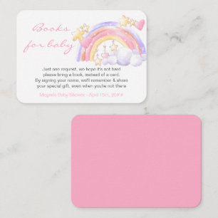 Bokar för Baby Rainbow Stars Rosa Baby Shower Tilläggskort