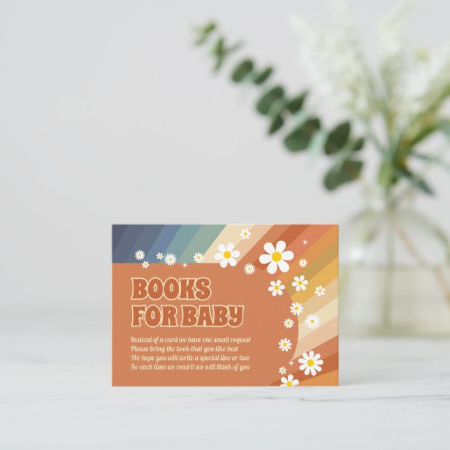 Bokar för Baby Retro Rainbow Hippie Daisy Tilläggskort (Stående Fram)