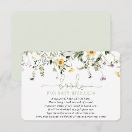 Bokar för Baby romantiska babydusch för vilda blom Tilläggskort