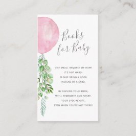 Bokar för Baby Rosa Balloon Eucalyptus Tilläggskort