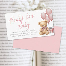 Bokar för Baby Rosa Bear Baby Shower Tilläggskort