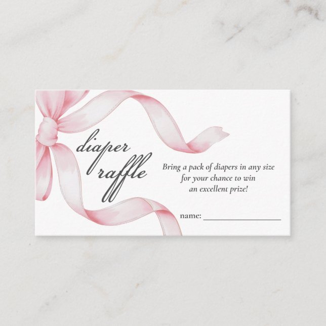 Bokar för Baby Rosa Bow Baby Shower-kuvert Tilläggskort (Framsida)