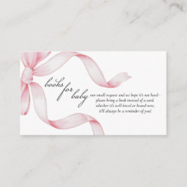 Bokar för Baby Rosa Bow Baby Shower Tilläggskort