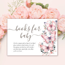 Bokar för Baby | Rosa Butterfly Theme Baby Shower Tilläggskort