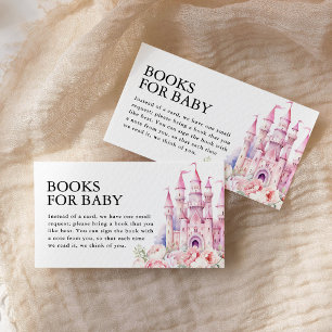 Bokar för Baby Rosa Fairytale Castle Baby Shower Tilläggskort