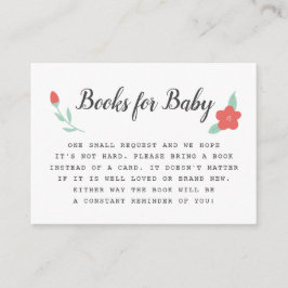 Bokar för Baby | Rosa Flower Baby Shower Tilläggskort